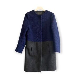 Cedric‎ Charlier Two-Tone Wool Coat Sz 4
